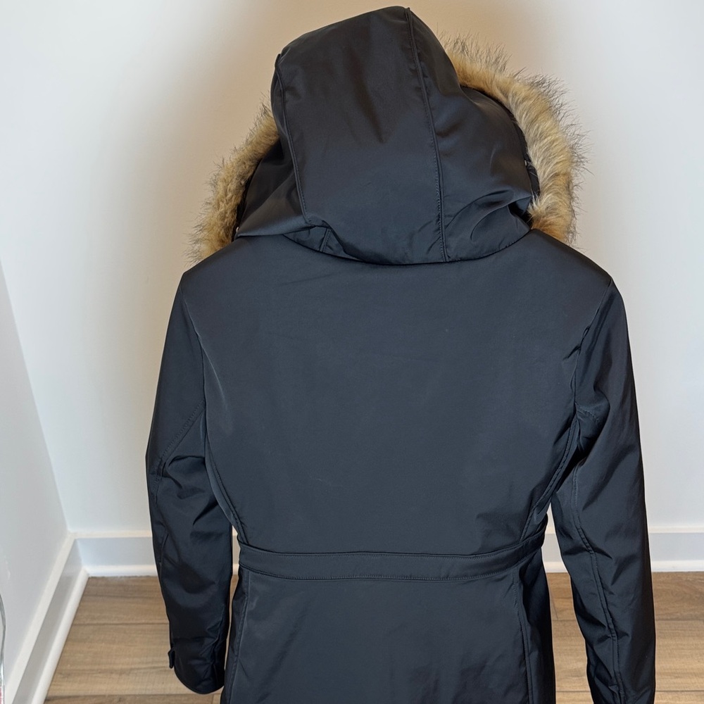 Zara Women’s Black Faux Fur Hooded Jacket size Small NWT - Picture 6 of 12